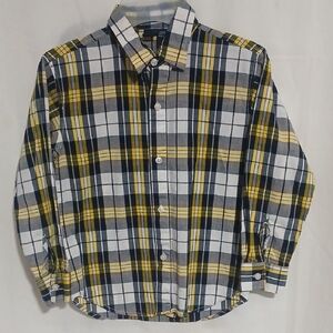 Nautica Kids Plaid Button Down Shirt - Yellow, Black, White